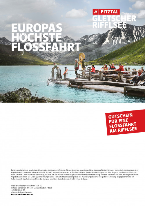 Europas höchste Floßfahrt am Rifflsee